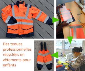 Prélude à Rennes recycle des tenues professionnelles en vêtements pour enfants